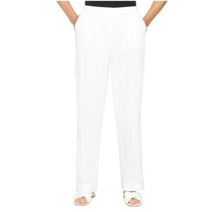 ALFRED DUNNER White Elasticized Waist High Rise Pants 16 NWOT